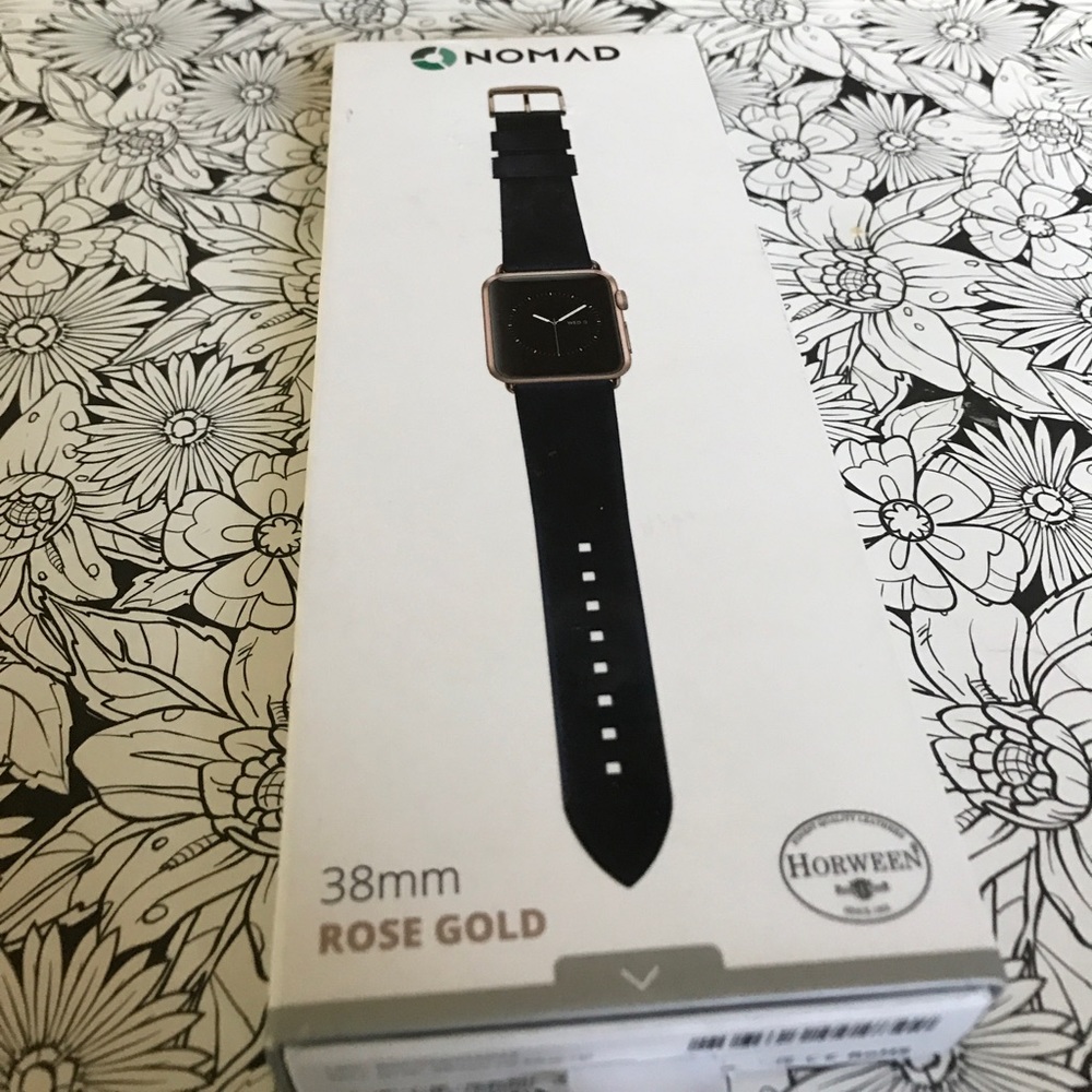 Nomad 38mm Rose Gold Leather Apple Watch Strap