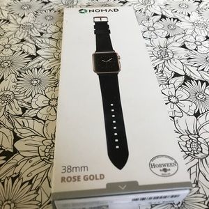 Nomad 38mm Rose Gold Leather Apple Watch Strap