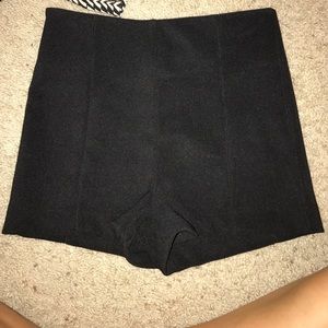 High waisted black shorts