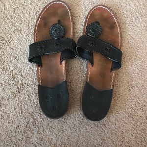Worn Black Black Jack Rogers Sandals Size 10