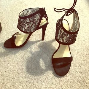 Size 7 Ivanka Trump suede & lace heels