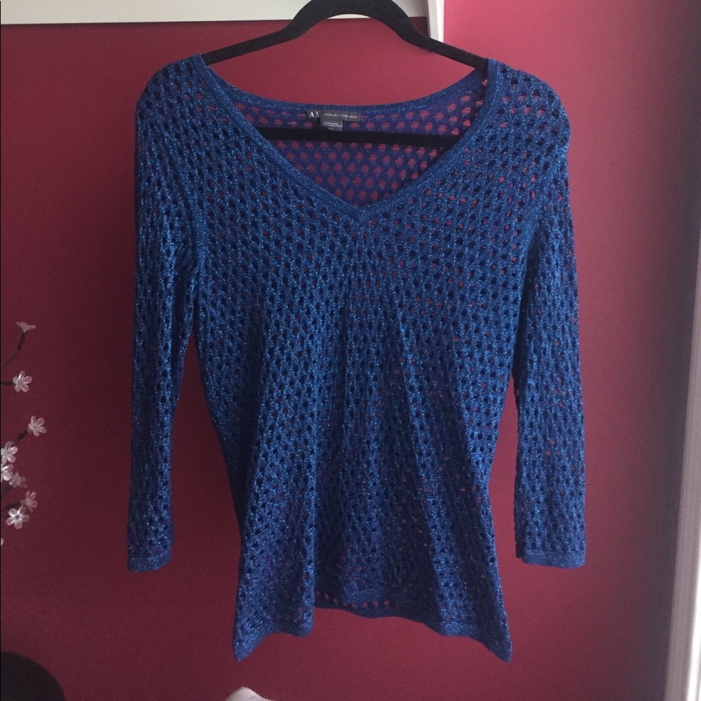 Armani exchange blue v-neck sweater