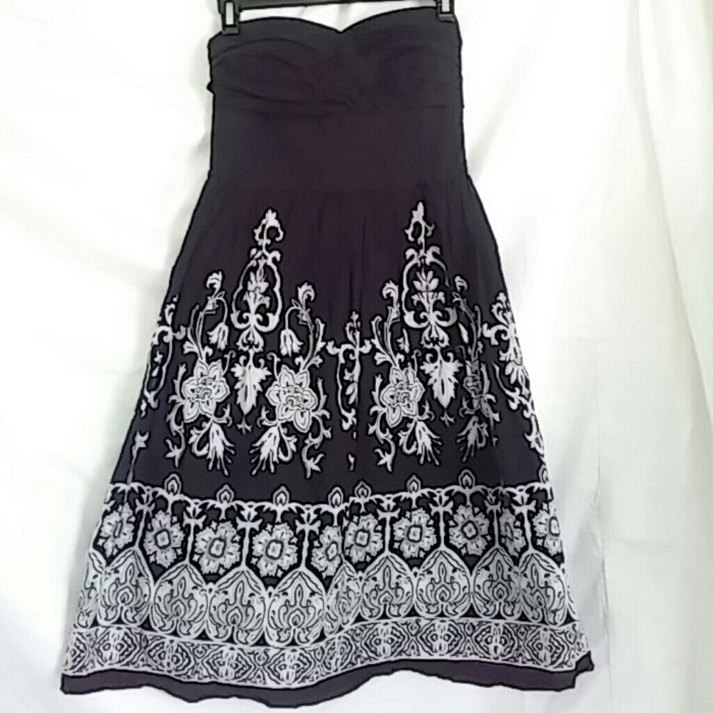 White House Black Market strapless black dress
