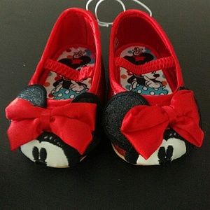 🌈SALE Disney Minnie Mouse Red Glitter Ballet Shoe