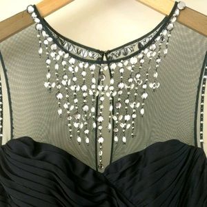 Beautiful Adrianna Papell jeweled navy blue gown