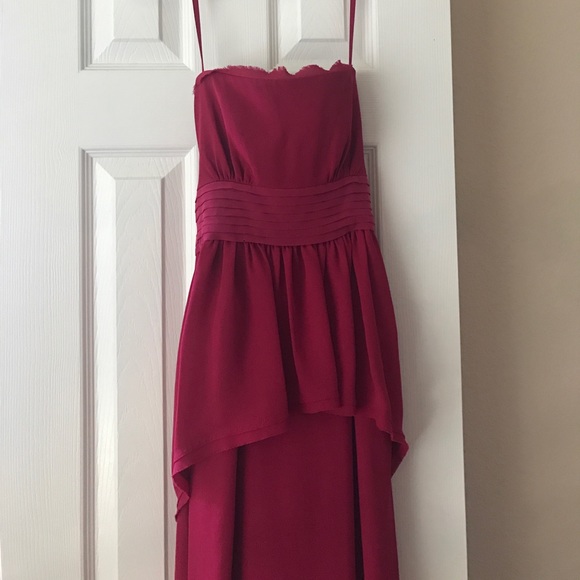 RED PEPLUM BCBG GOWN - Picture 1 of 5