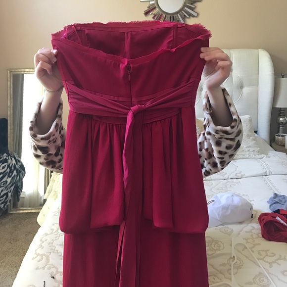 RED PEPLUM BCBG GOWN - Picture 3 of 5
