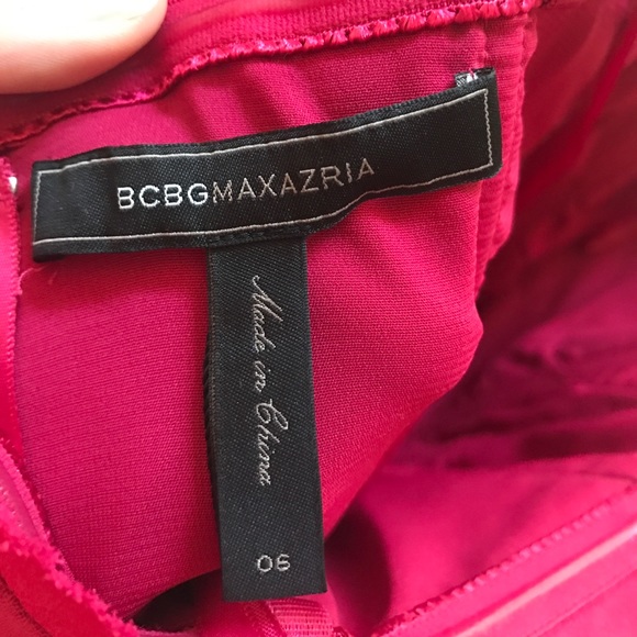 RED PEPLUM BCBG GOWN - Picture 4 of 5