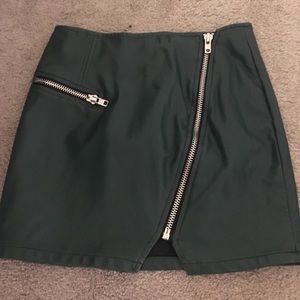 Forever 21 Skirts - Green faux leather mini skirt with zippers Forever 21 Skirts - Green faux leather mini skirt with zippers