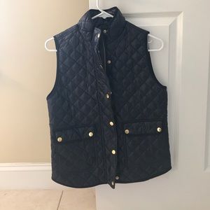 JCrew Navy Glossy Puffer Vest Size XS