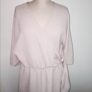 Textured Blush Bar III Mini Wrap Dress Size XL