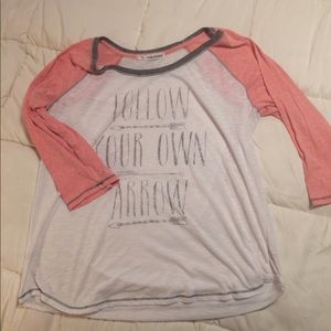 Semi sheer baseball style t-shirt