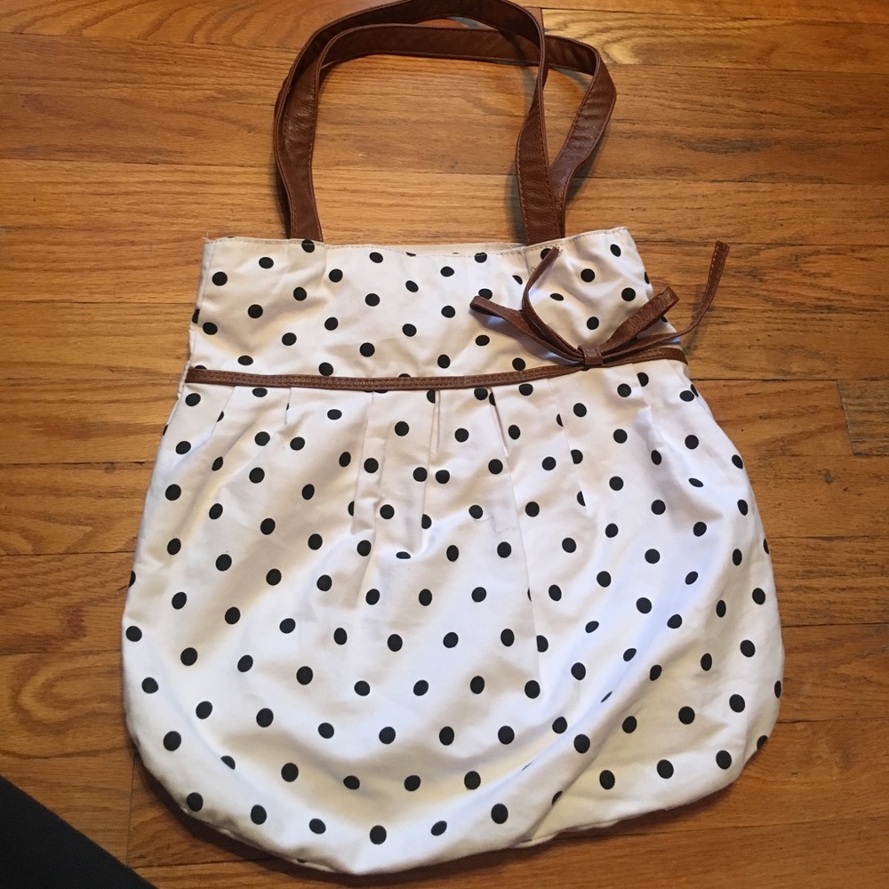 polka dote tote bag