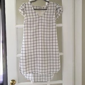 Black and white high low as dress