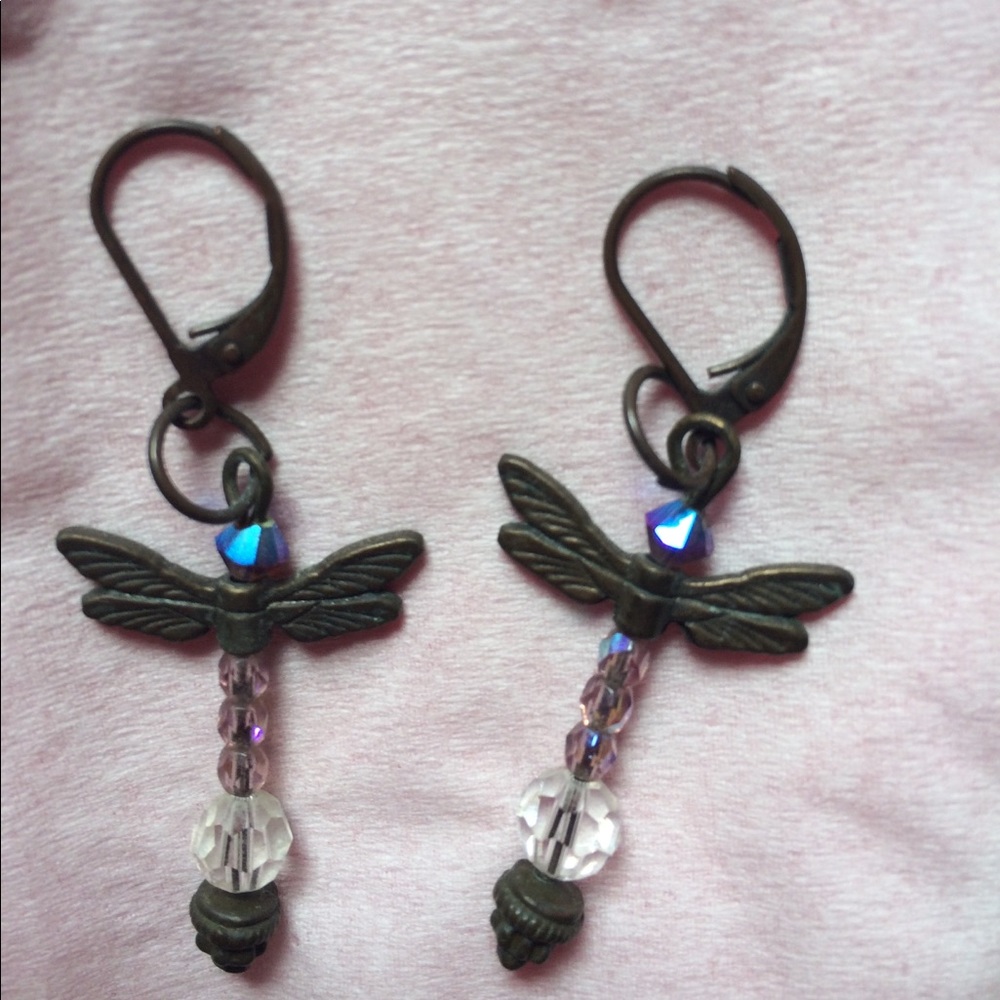 Dragonfly Art Deco earrings