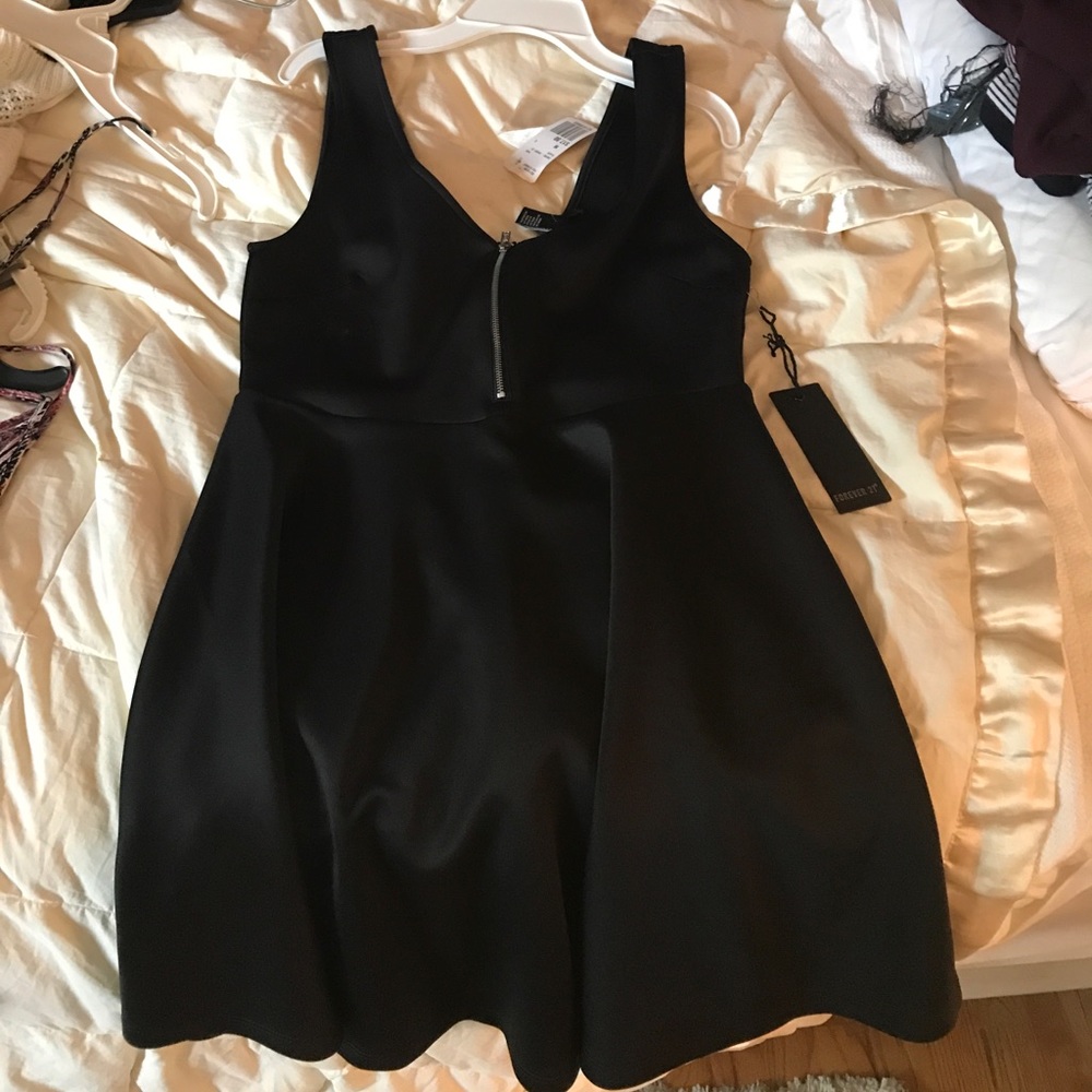 black zip in front dress