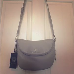 Vince Camuto Rizo Flap Saddle bag in Grey- NWT