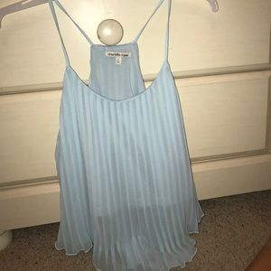 Silky baby blue top