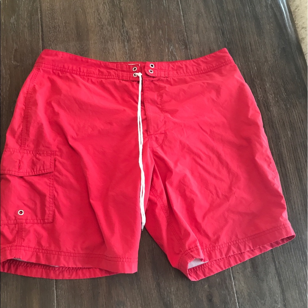 J. Crew men's red swim trunks