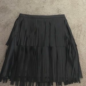 H&M Skirts - Black faux leather fringe skirt! H&M Skirts - Black faux leather fringe skirt!