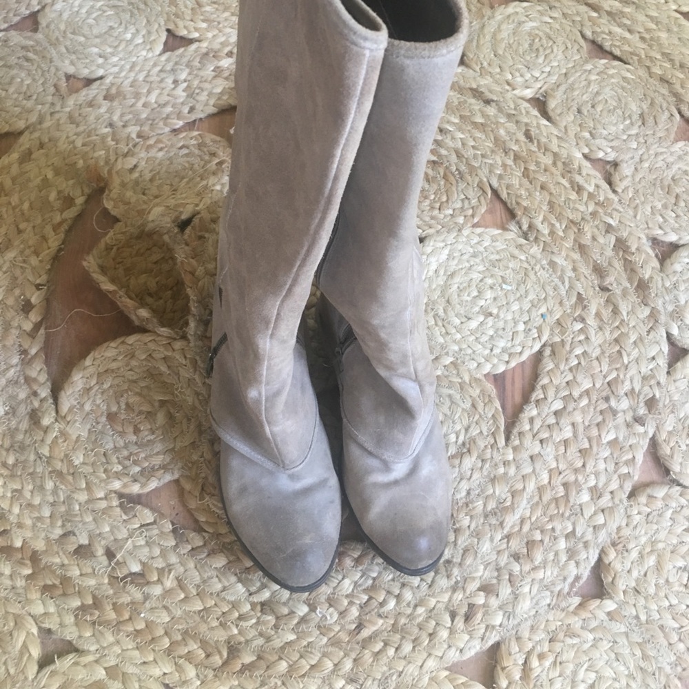 Fergie knee high suede boots
