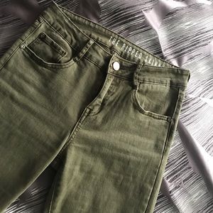 Olive Ripped  Skinny Jeans