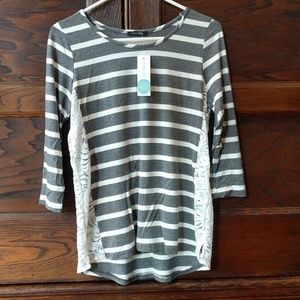 Papermoon Lace Side Panel Knit top