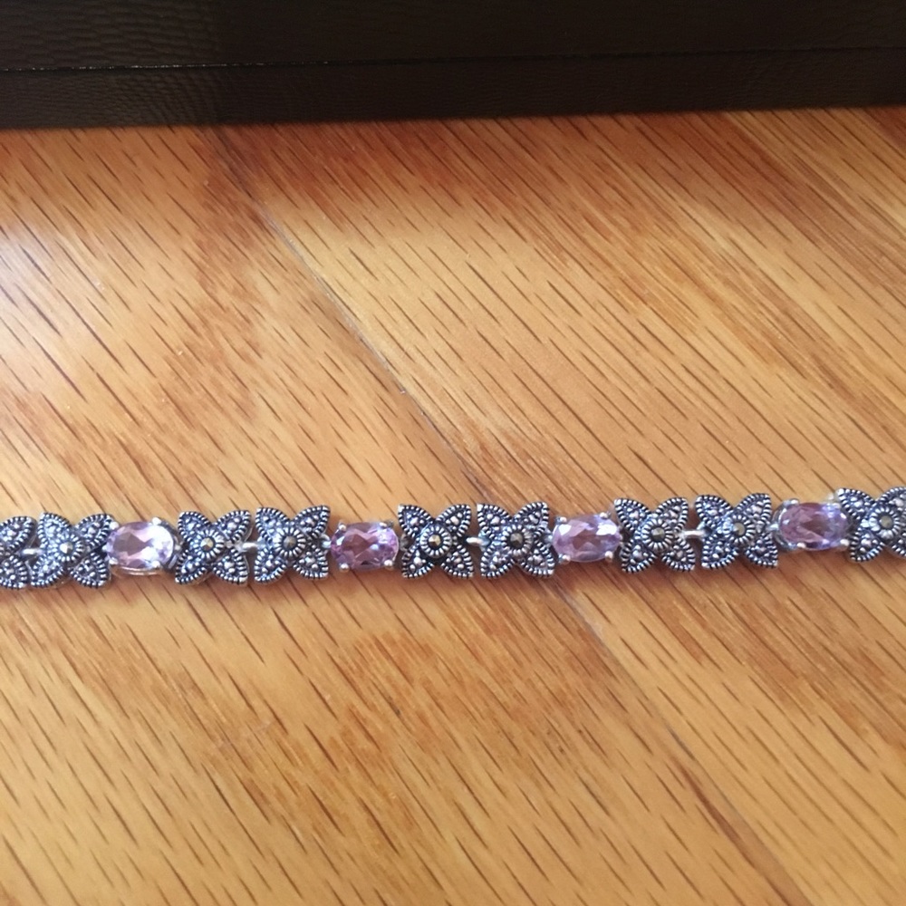 Lavender jewel platinum plated bracelet - Picture 2 of 4