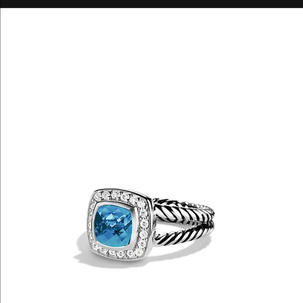 David Yurman Petite Albion Ring Blue Topaz