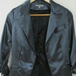 Metallic blue Fitted boyfriend blazer