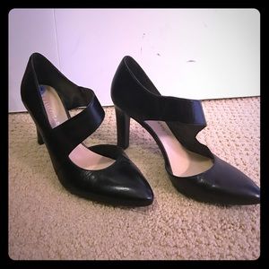 Franco Sarto black leather heels