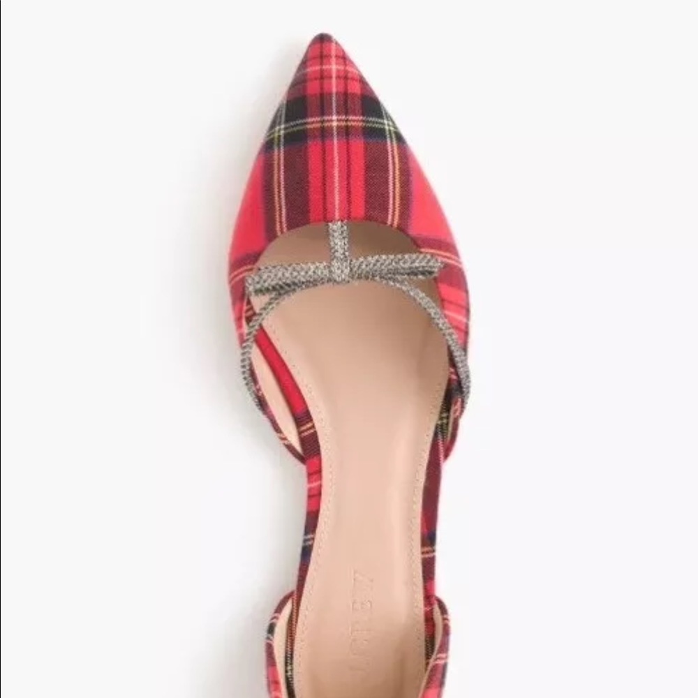 Jcrew Sloan plaid d'Orsay flats with mini bow :