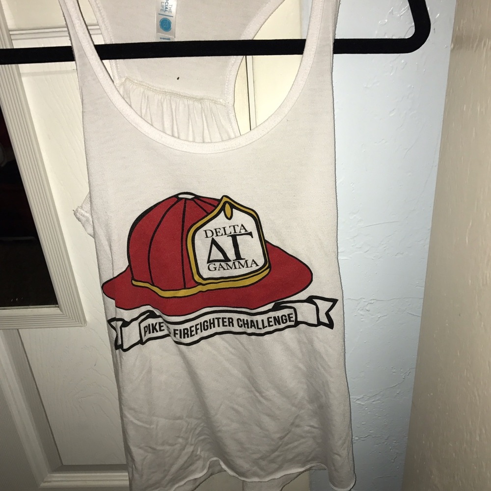 delta gamma white tank top