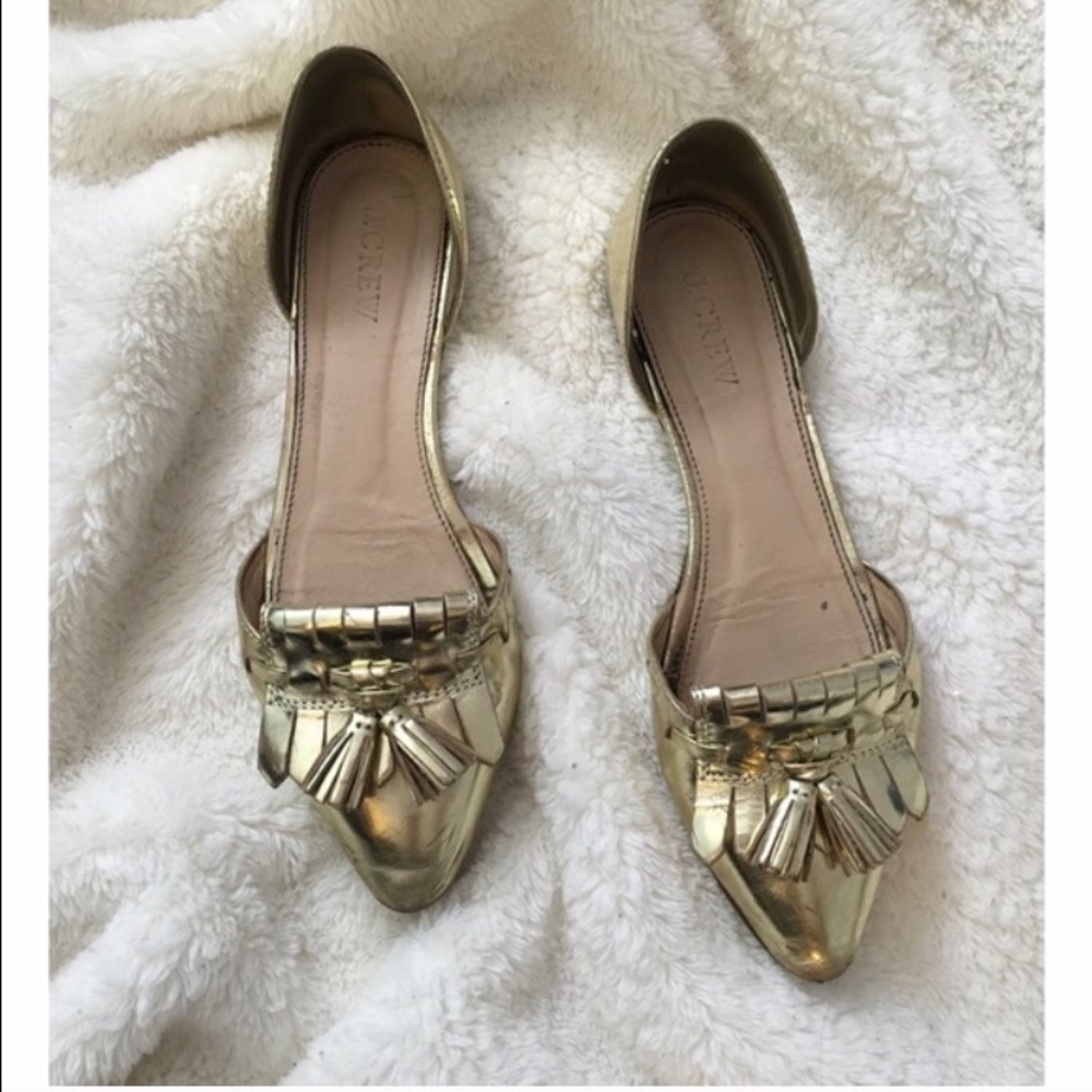JCrew tassel dorsay flats