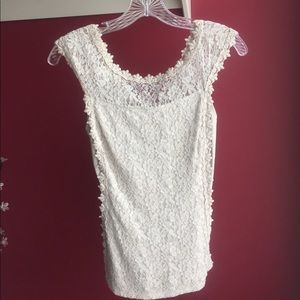 Express lace top - cream