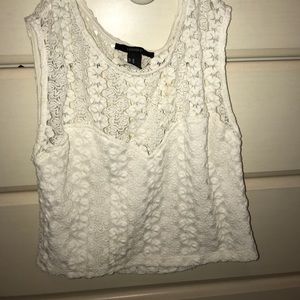 White Crochet crop top