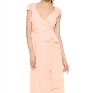 Joanna August cap sleeve pink gown
