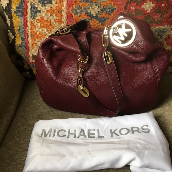 Merlot leather Michael Kors Hobo Bag