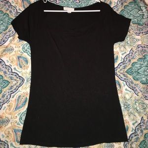 Black scoop-neck top