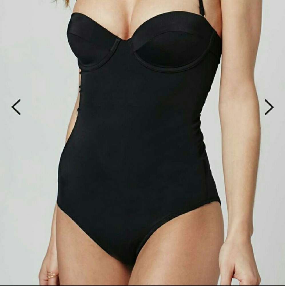 Black Lace-Up Swimsuit