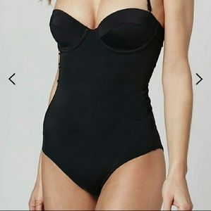 Black Lace-Up Swimsuit