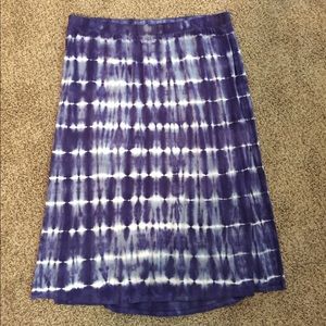 Lane Bryant Blue Tie Die Midi Skirt