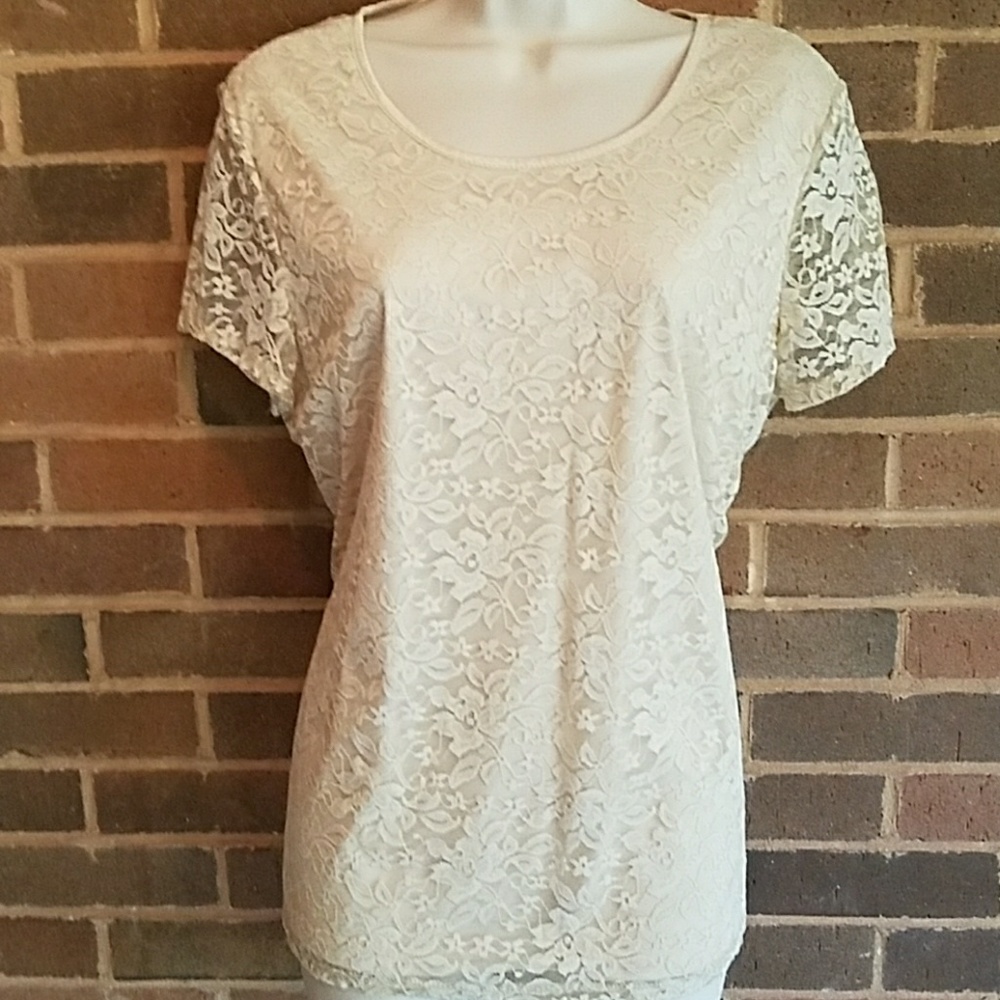 Beige Lace Top