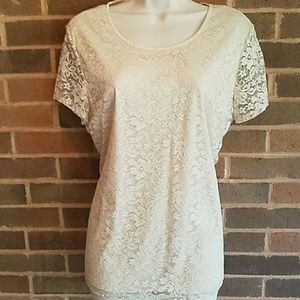 Beige Lace Top