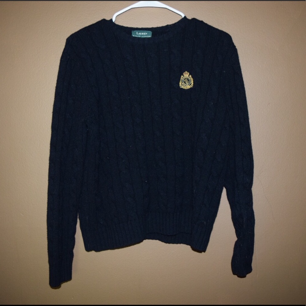 Vintage Ralph Lauren Blue Scoop Neck Sweater