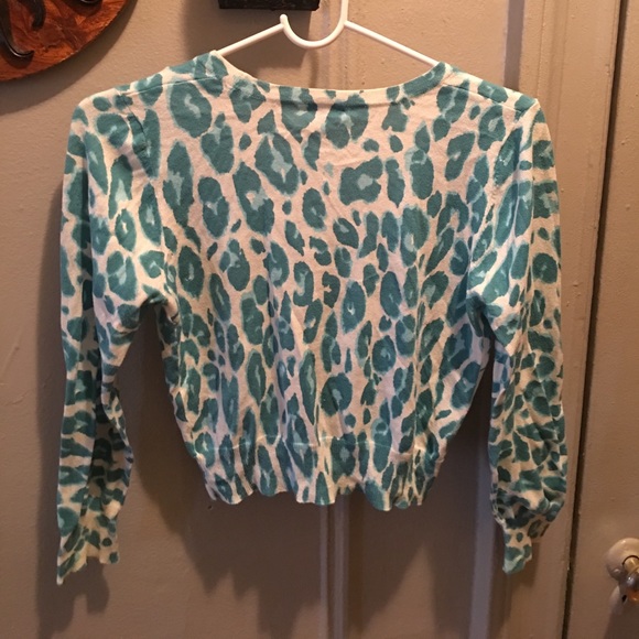 Teal cheetah print Cardigan - Picture 2 of 4