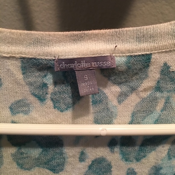 Teal cheetah print Cardigan - Picture 3 of 4