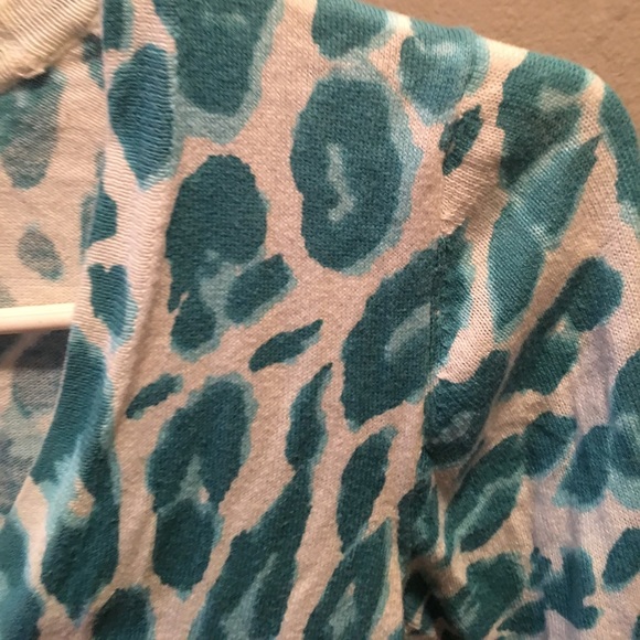 Teal cheetah print Cardigan - Picture 4 of 4