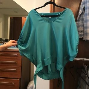 Diane von Furstenberg turquoise silk top