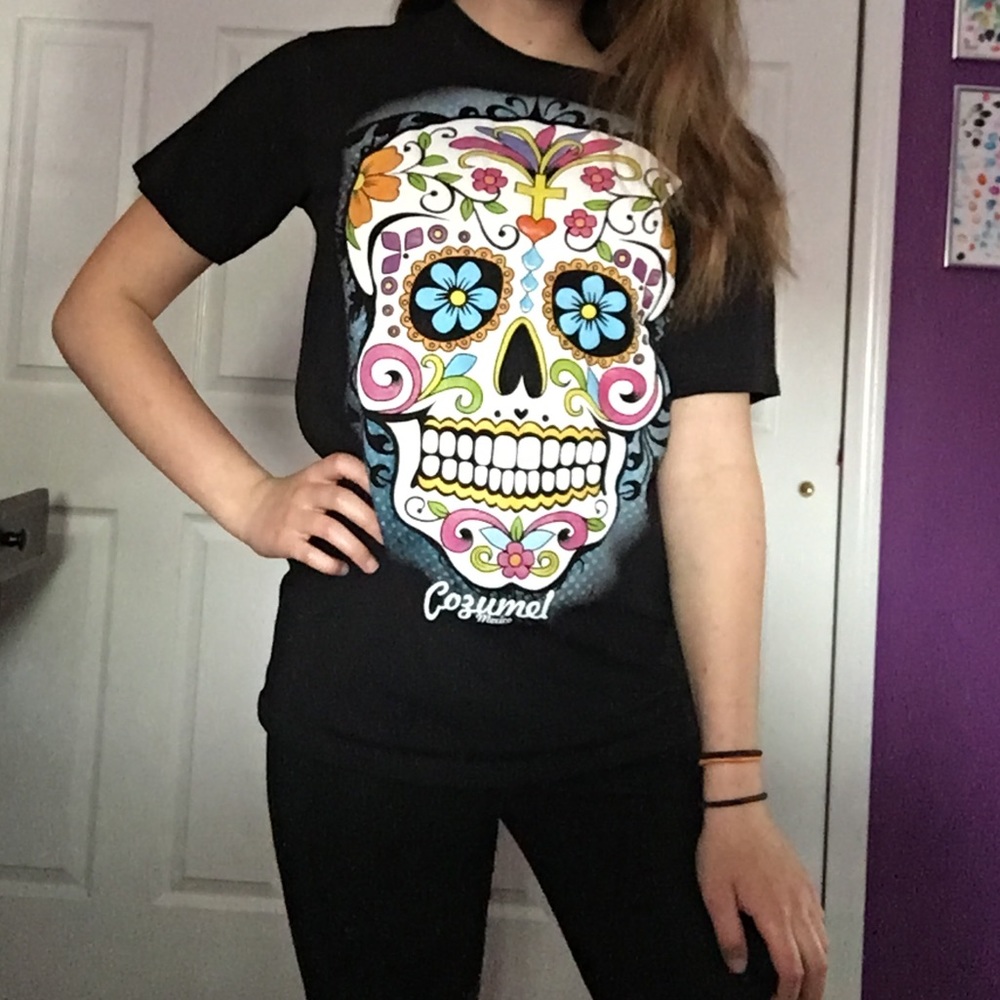 Cozumel Black Sugar Skull T-Shirt
